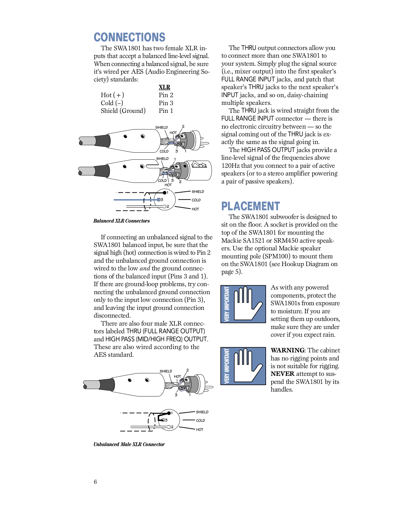 PDF manual for Mackie Subwoofer SWA1801